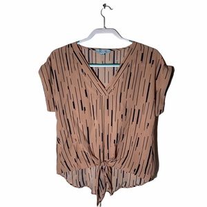 SHE & SKY Black & Pink Knot Tie Top Size Small